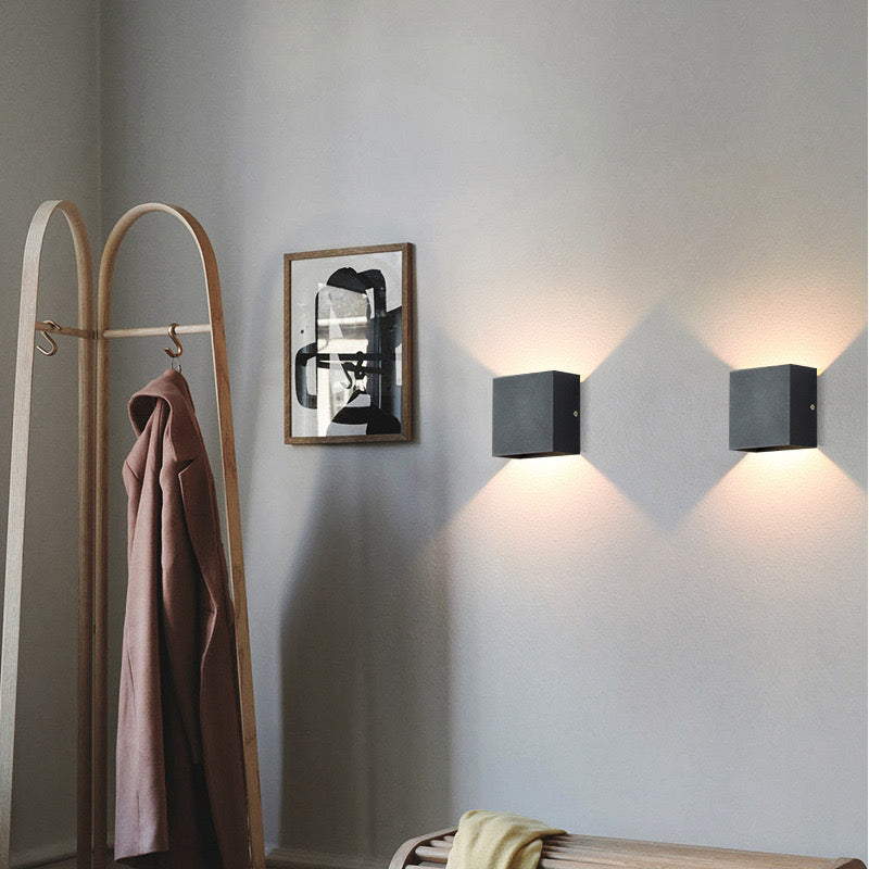 Ray Contemporary LED Outdoor Wall Light - White Metal for Garden or Hall