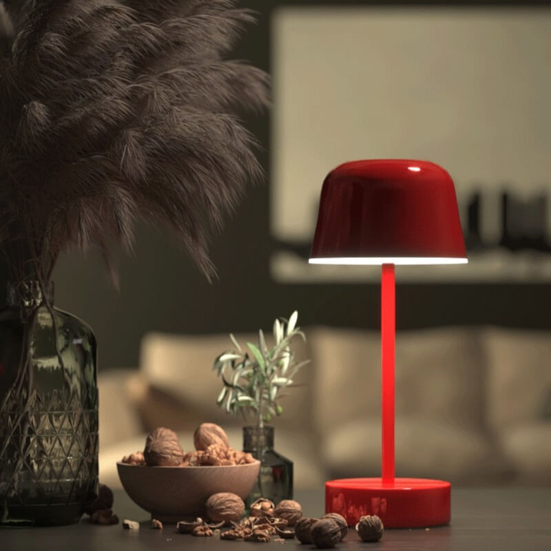 Rechargeable Wireless Portable Iron Table Lamp with Dimmable Lighting