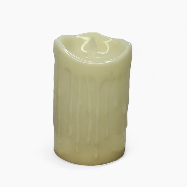 Battery-Operated Flameless LED Block Candles – Safe, Decorative, and Realistic Flickering Effect – Ideal for Living Room, Kitchen, and Bedroom