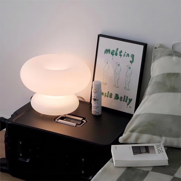 Olivier Glass Donut Bauhaus Table Lamp