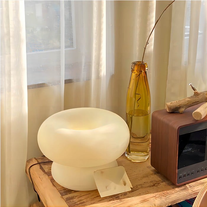 Olivier Glass Donut Bauhaus Table Lamp