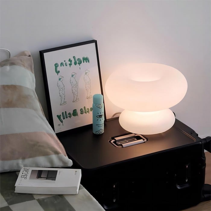 Olivier Glass Donut Bauhaus Table Lamp