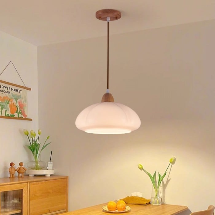 Emilio Retro Orange Glass Pendant Light