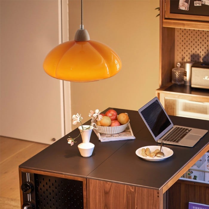 Emilio Retro Orange Glass Pendant Light
