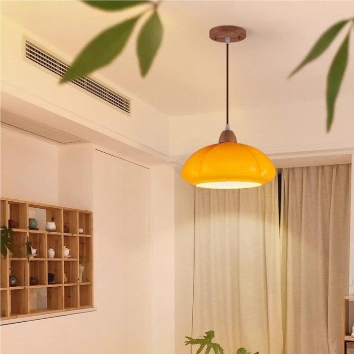 Emilio Retro Orange Glass Pendant Light