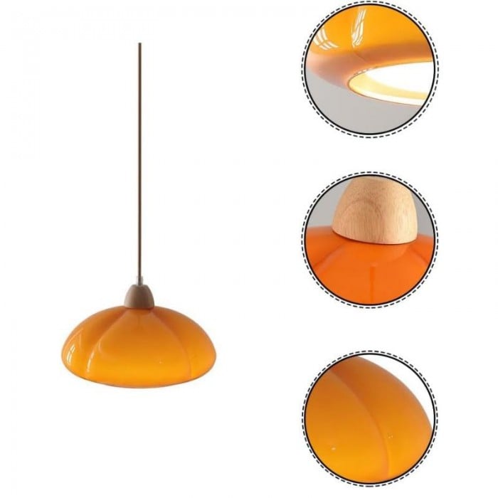 Emilio Retro Orange Glass Pendant Light