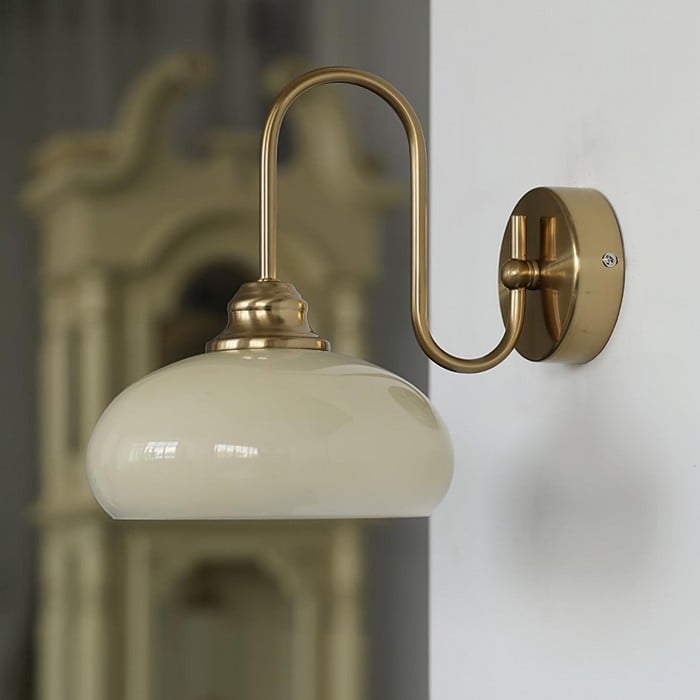 Arabella Bauhaus Glass Shade Curved Wall Sconce