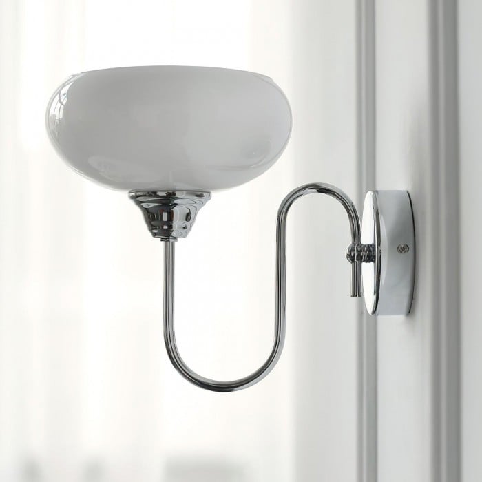 Arabella Bauhaus Glass Shade Curved Wall Sconce