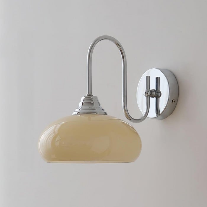 Arabella Bauhaus Glass Shade Curved Wall Sconce