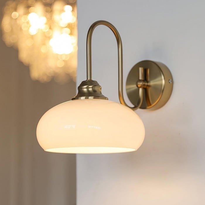 Arabella Bauhaus Glass Shade Curved Wall Sconce