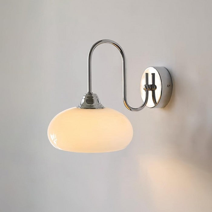 Arabella Bauhaus Glass Shade Curved Wall Sconce