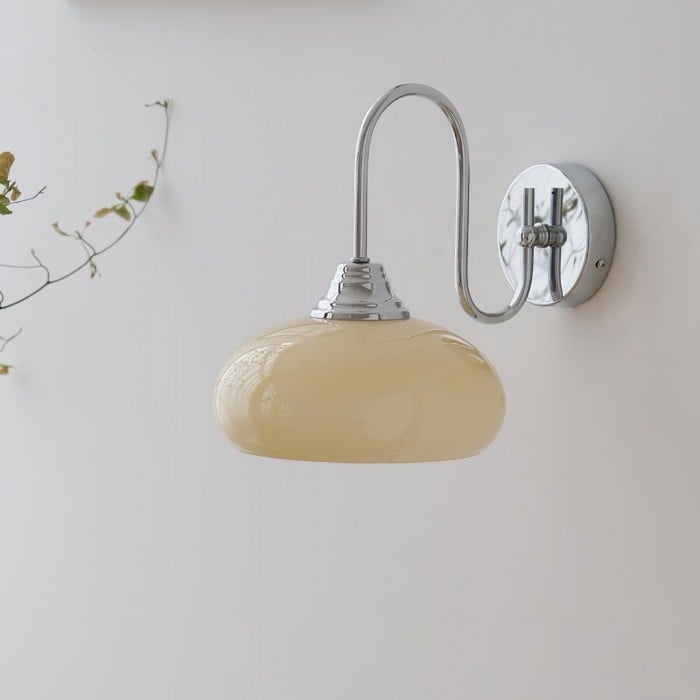 Arabella Bauhaus Glass Shade Curved Wall Sconce