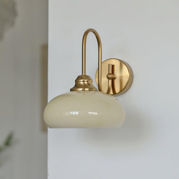 Arabella Bauhaus Glass Shade Curved Wall Sconce