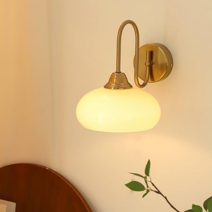 Arabella Bauhaus Glass Shade Curved Wall Sconce