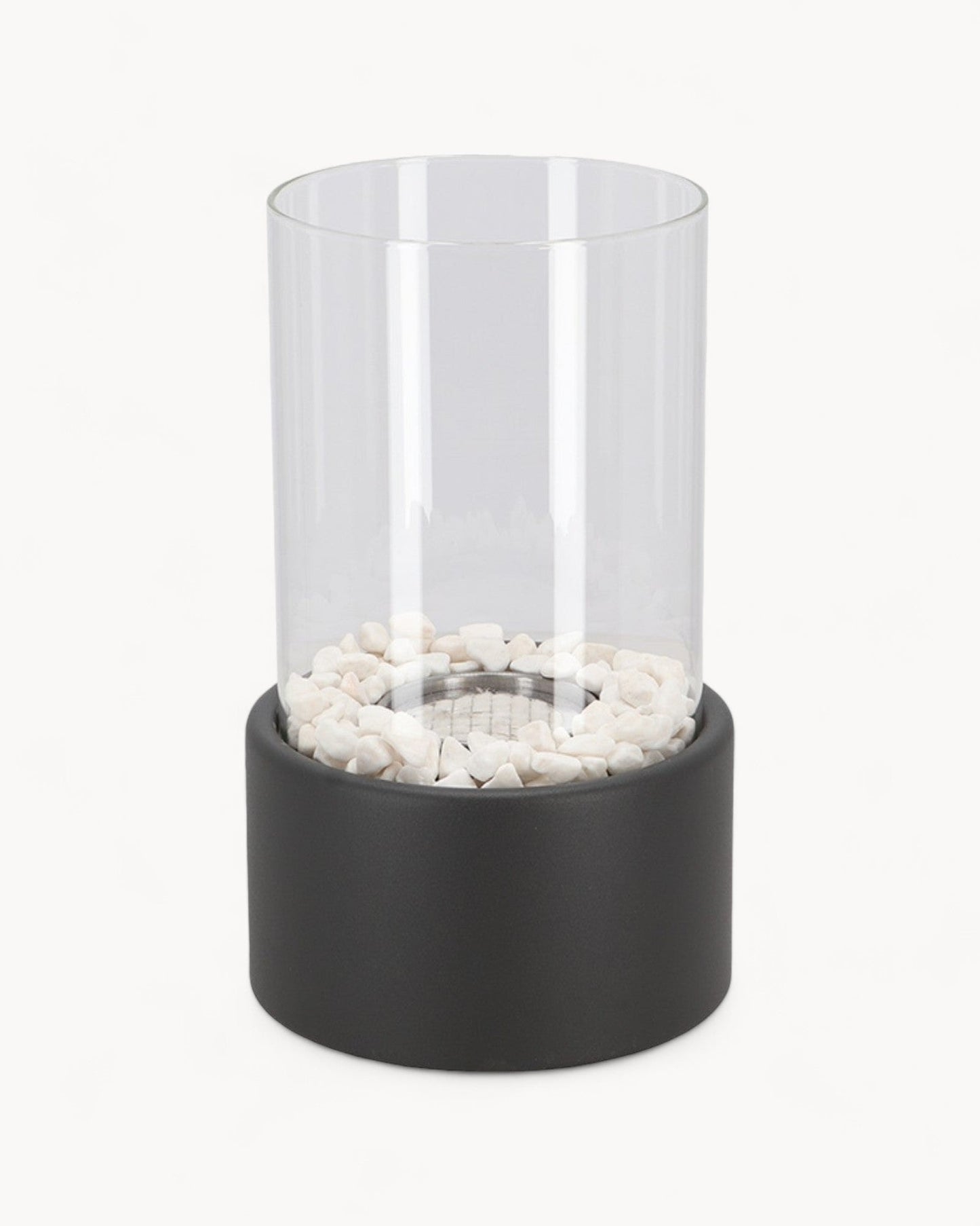 Elegant Eternal Flame Oil Lamp - 26x14cm Metal & Glass, Safe Open Flame Design