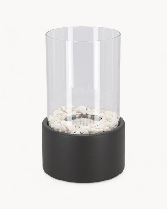 Elegant Eternal Flame Oil Lamp - 26x14cm Metal & Glass, Safe Open Flame Design