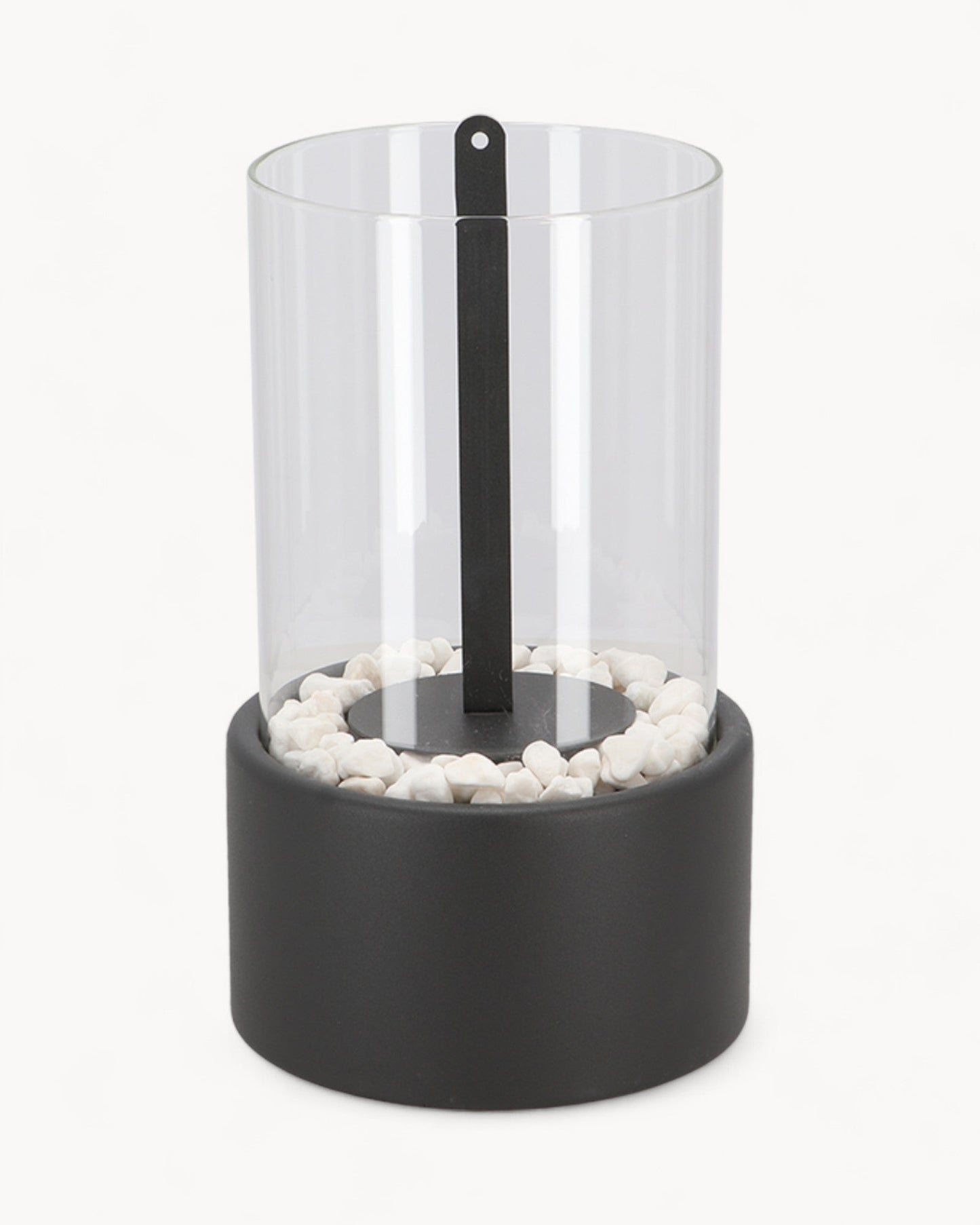 Elegant Eternal Flame Oil Lamp - 26x14cm Metal & Glass, Safe Open Flame Design