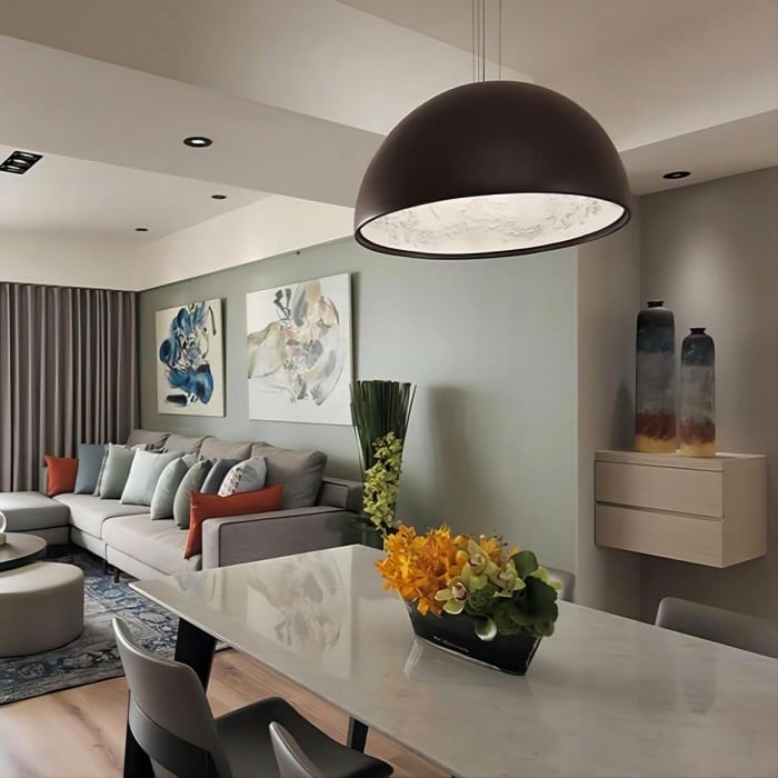 Nicolas White Plaster Pendant Light